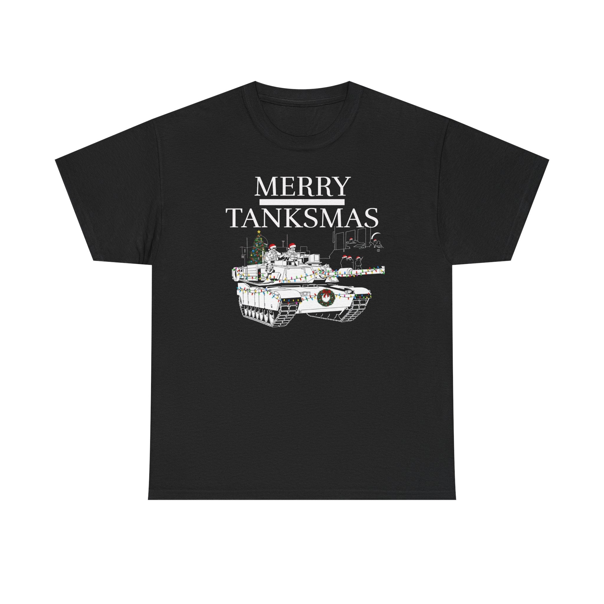 T-Shirt — "Merry Tanksmas" Christmas Tank Graphic Tee