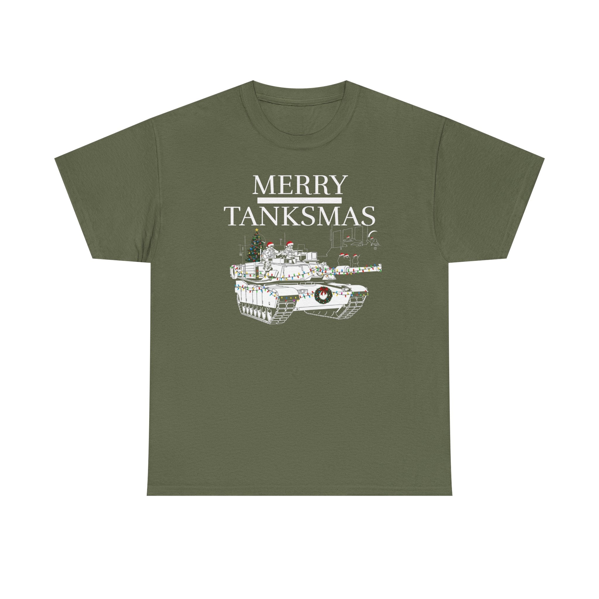 T-Shirt — "Merry Tanksmas" Christmas Tank Graphic Tee