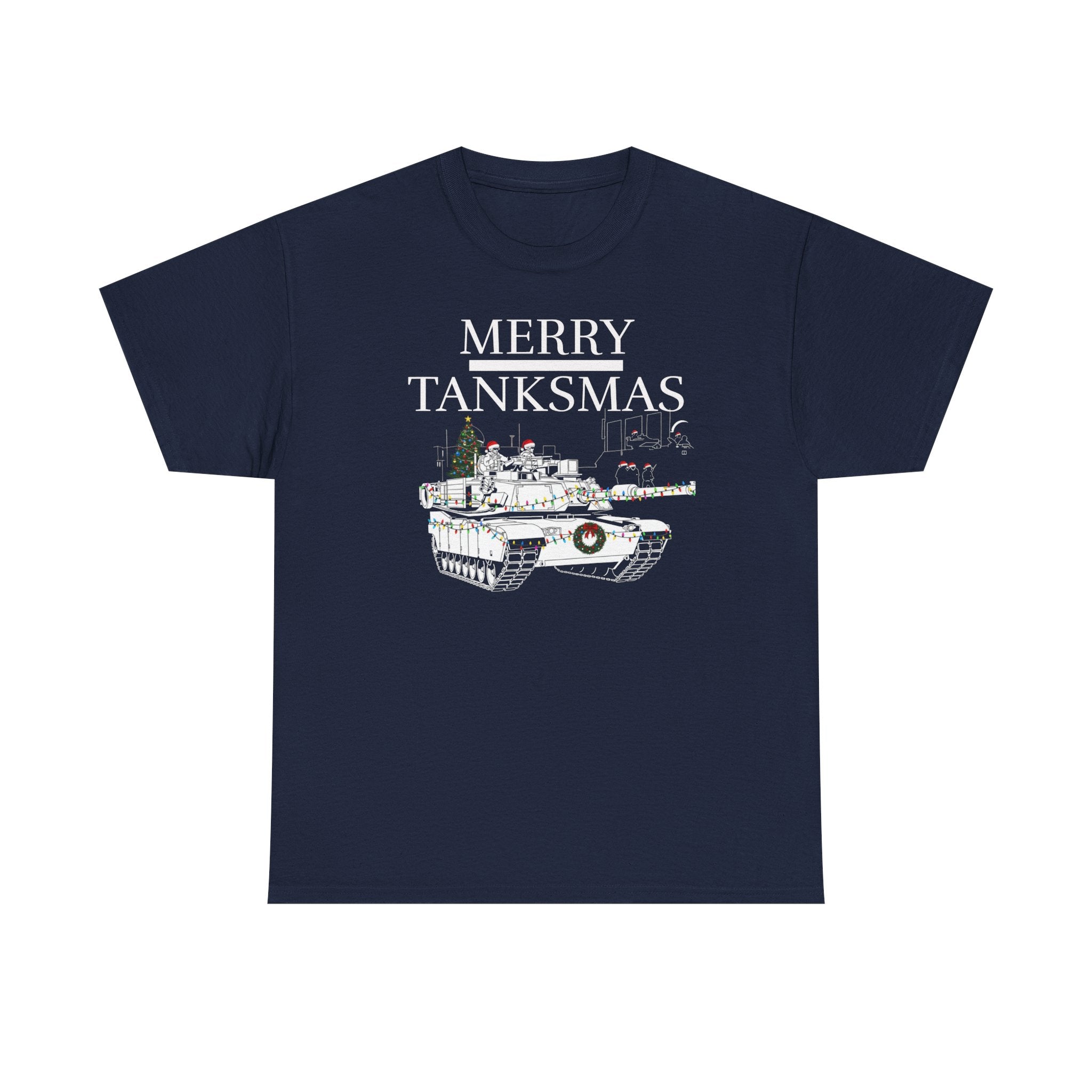 T-Shirt — "Merry Tanksmas" Christmas Tank Graphic Tee