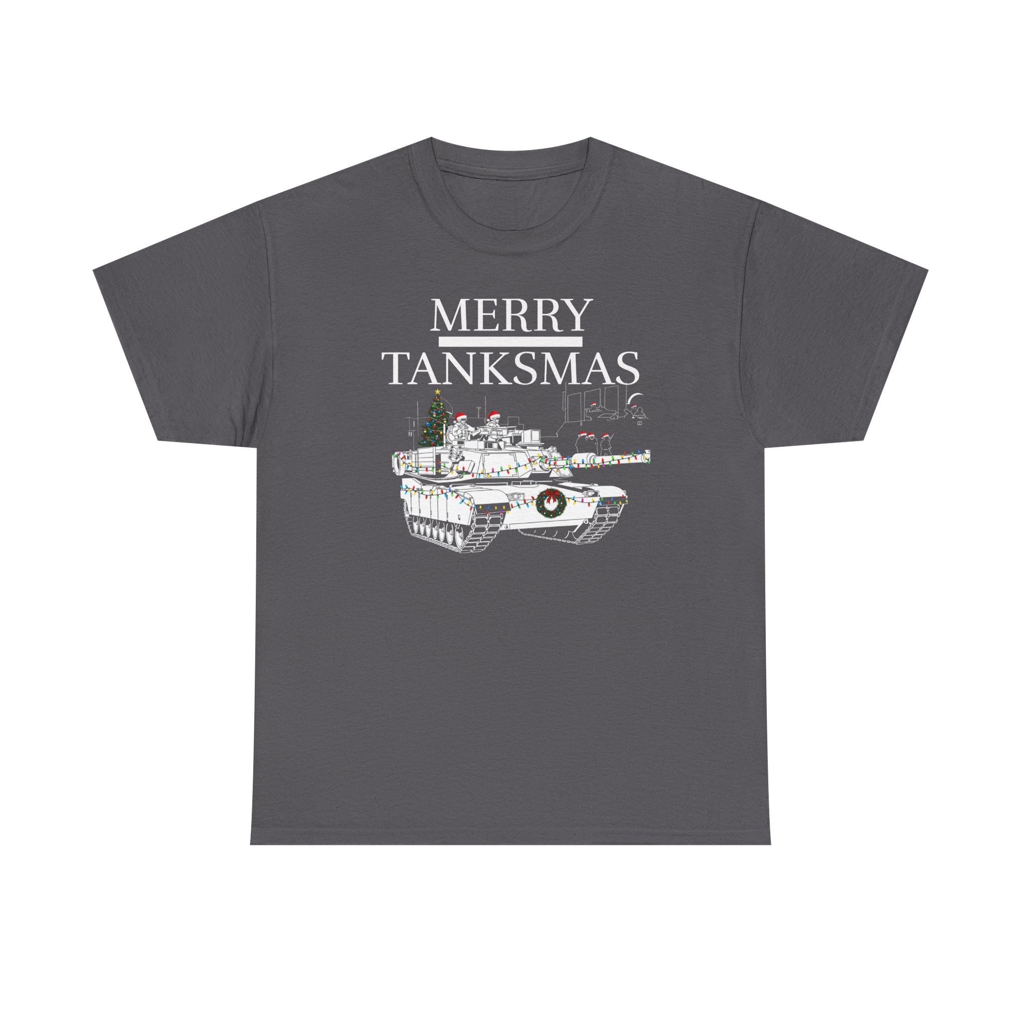 T-Shirt — "Merry Tanksmas" Christmas Tank Graphic Tee