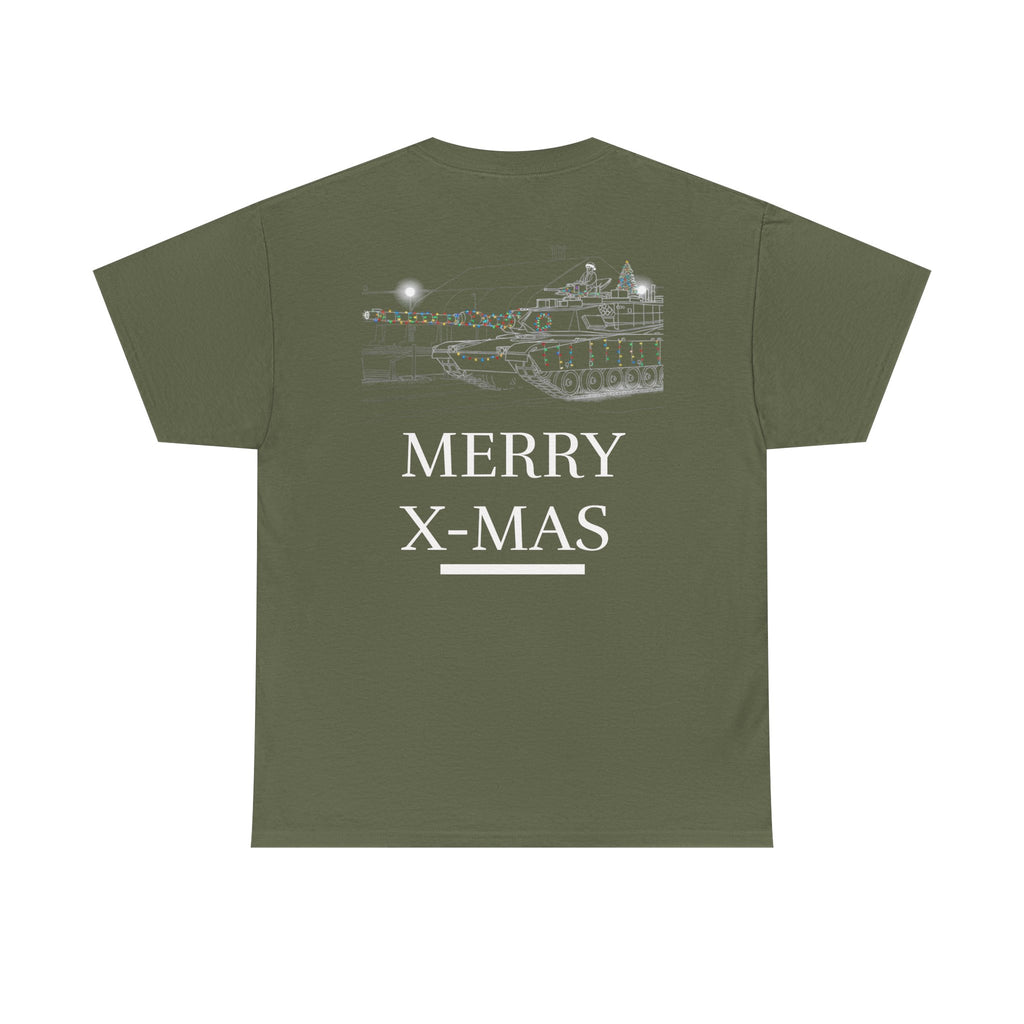 Merry X‑Mas Tank Tee — Military Tank Graphic Christmas T‑Shirt