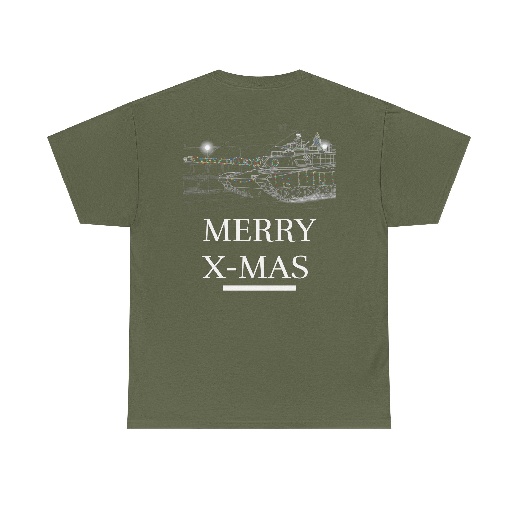 Merry X‑Mas Tank Tee — Military Tank Graphic Christmas T‑Shirt